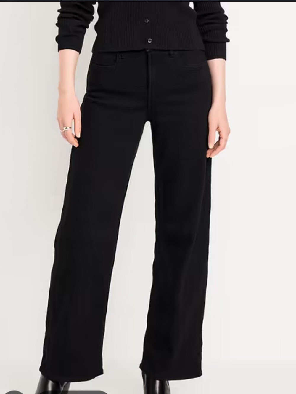 Old Navy Black High-Rise Wow Wide Leg Jeans Sz 14